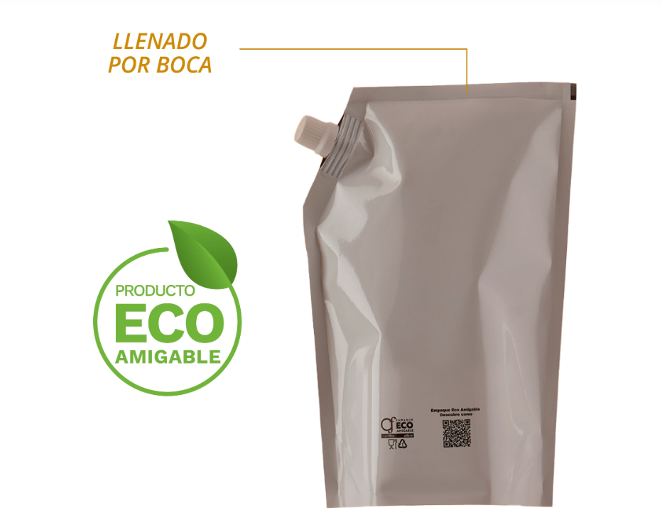 Bolsa Eco-Amigable Optiflex Blanca/Negra (Llenado por Boca)